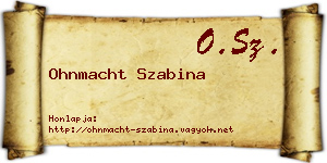 Ohnmacht Szabina névjegykártya